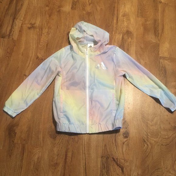 Adidas Jackets \u0026 Coats | Adidas Pastel Rainbow Lightweight Windbreaker Girls Size M (1012) | Color: Blue/Pink | Size: Girls M (1012) | Pep_Treasures's